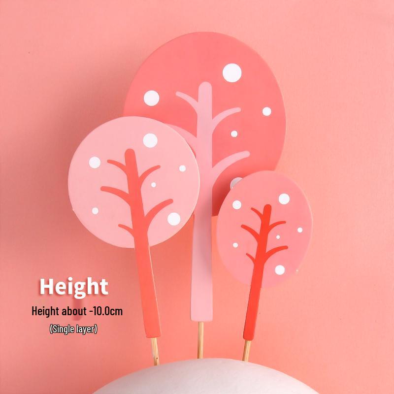 Forest Leaves Cake Topper: Apple & Coconut Tree Decor with Free Shipping
