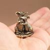 Brass Lover Mouse Small Statue Desktop Decorations Vintage Animal Rat Miniatures Figurines Home Decor Ornaments Crafts Tea Pets