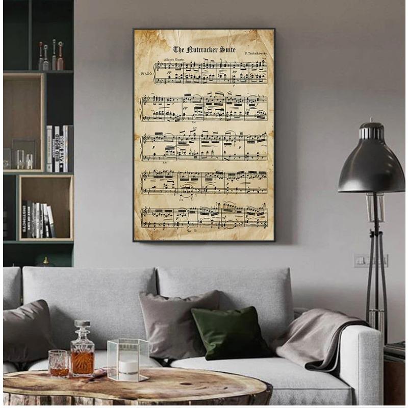 The Nutcracker Vintage Sheet Music Poster And Print Tchaikovsky Classical Piano Music Canvas Painting Wall Picture Home Decor