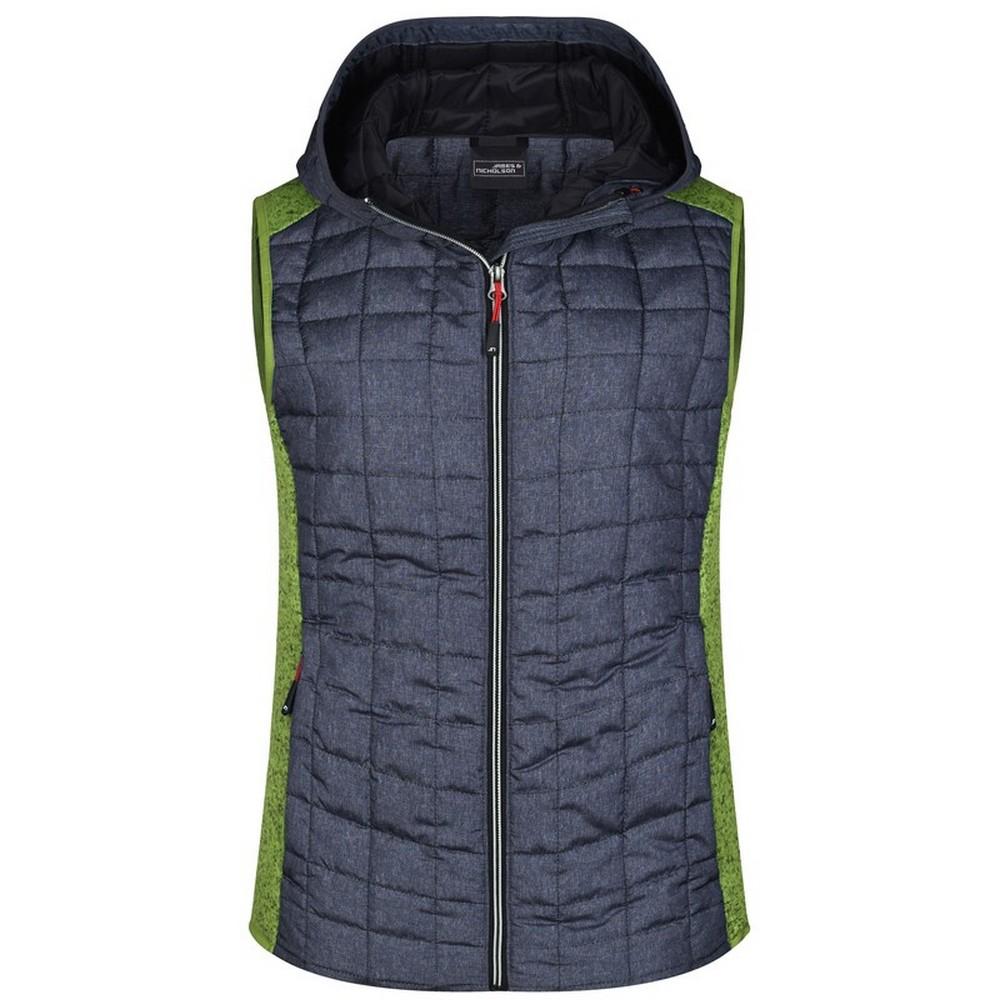 James and Nicholson Damen Melange Strick Ärmellose Hybridjacke