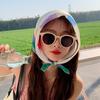 Women Flower Printed Headscarf Sun Protection French Pastoral Style Boho Lightweight Travel Picnic Outdoor Girls Scarf