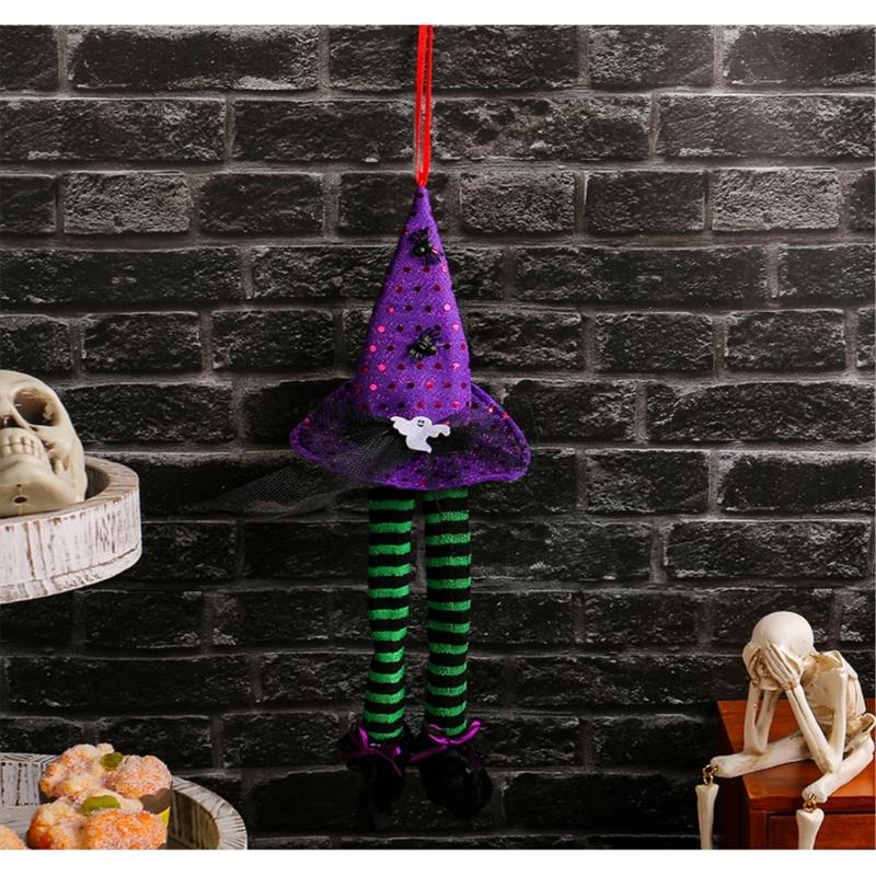 Set Of 5 Colorful Witch Hat Party Decorations Halloween Hanging Pendants Easy to Install Window Ornament for Home