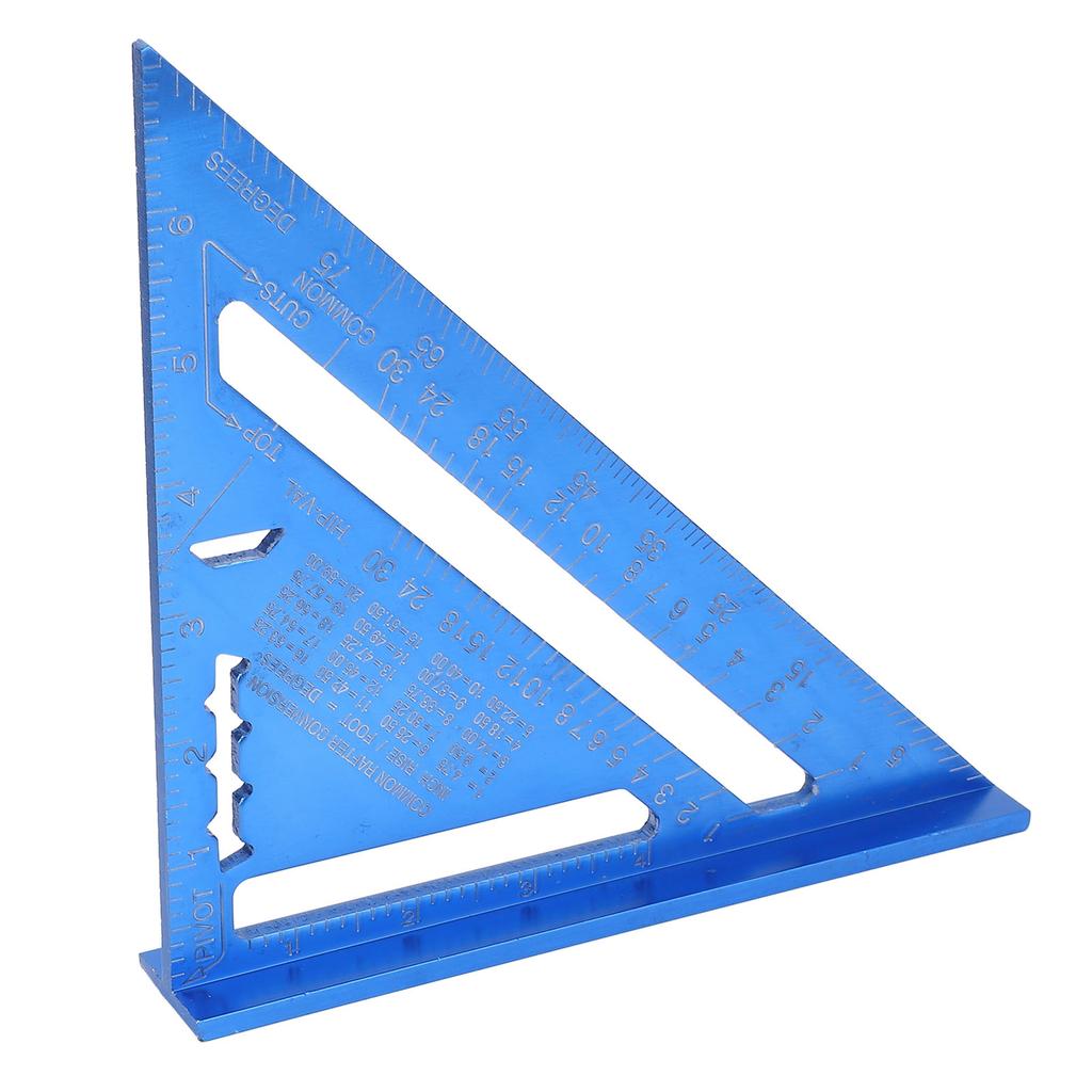 Carpentry Triangle Ruler Aluminum Alloy with Imperial and Metric Scales Triangle Ruler Protractor