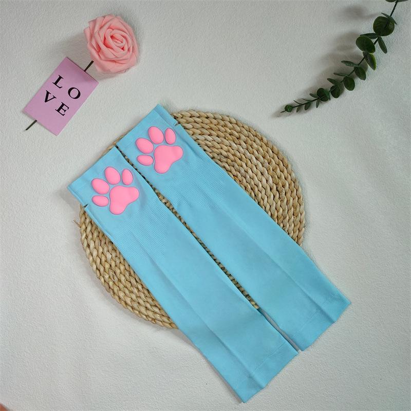 3D Cat Paw Silicone Thigh-High Socks - Cute Anime Lolita JK Style