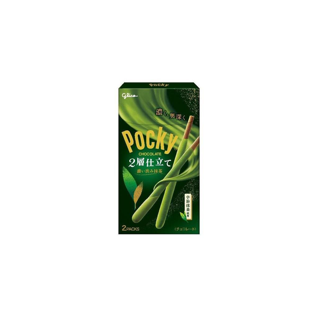 Ezaki Glico Pocky 2-Schicht-Struktur (reicher bitterer Matcha) Matcha Snack Schokolade 1 Beutel (2P)