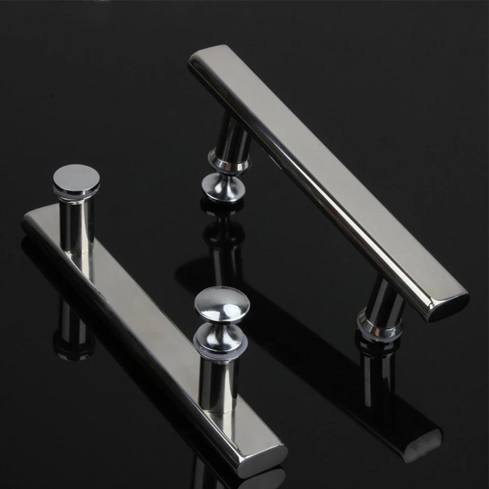 Glass Door Handles Sliding Door Handles Stainless Steel Chrome Shower Door Knobs Anti-slip Handrail Closet Cupboard Door Pulls