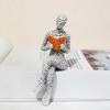 Abstract Reading Men Figurine Modern Sitting Lying Letter Man Statue Home Office Study Room Artistic Decoration Ornament