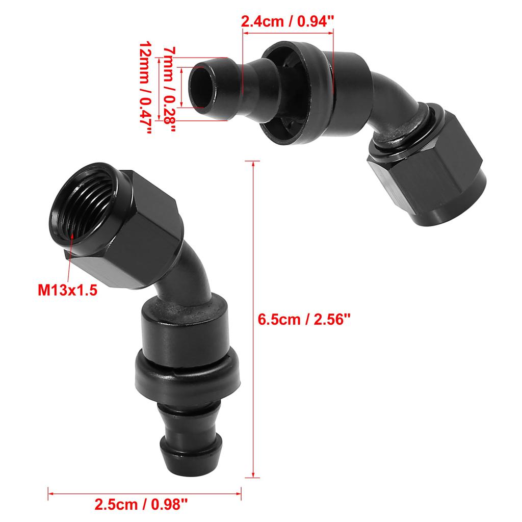 X AUTOHAUX Fitting Hose End AN6 AN Type 45 Degree