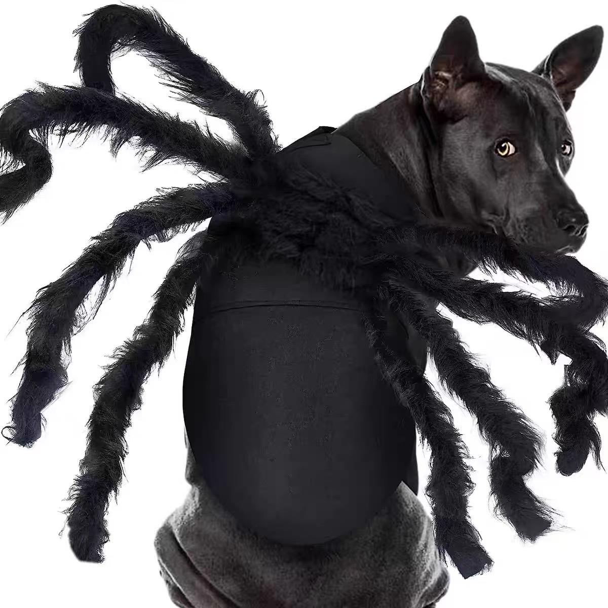 Pet spider costume Dog and cat terrifying realistic plush spider transformation suit - Party dress Halloween funny cute Bombe M