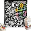 DIY Coloring Blanket With 24 Color Acrylic Markers Floral Theme Cloth Painting Throw Blanket For Sofa Bedroom Decor Gift