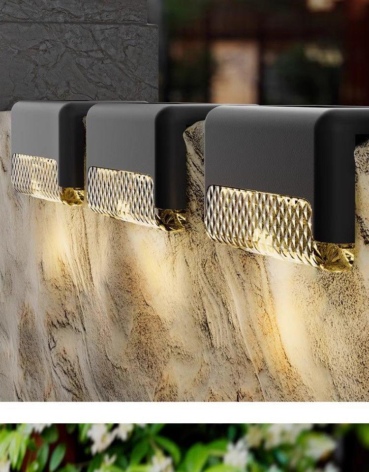 Waterproof Solar Outdoor Garden Fence, Courtyard, and Stair Step Lights
