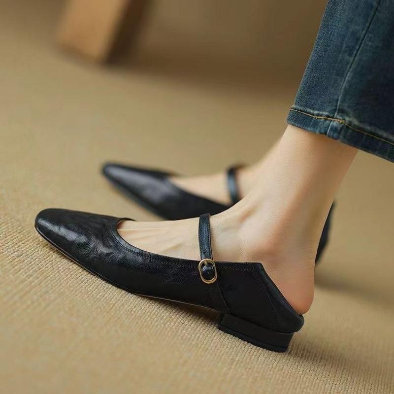 Fashion Flat Shoes for Women New Style Fashion Spring Autumn Shallow Luxury Mary Jane Shoes Retro Big Size Ladies Shoes Loafers Women