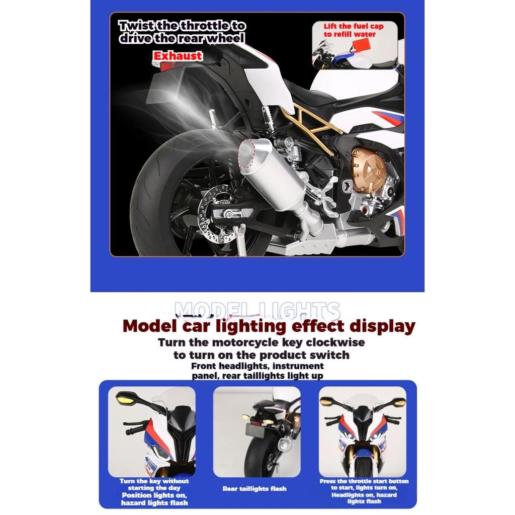 Spray 1/6 BMW S1000RR Alloy Metal Diecast Motorcycle Car Model Toys Boy Children's Toy Perfect Birthday Gift for Holiday Collect