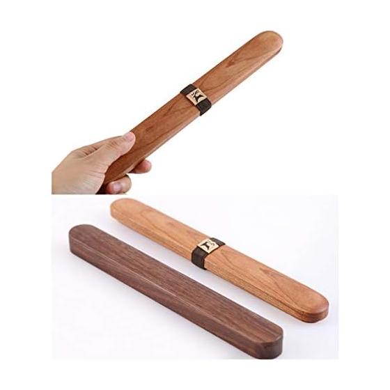 Natural Wood Chopsticks Set with Case, Japanese Style, Cherry Wood, 22.5cm Chopsticks, 25cm Case, Antibacterial, Portable Cutlery for Bento, Dining,