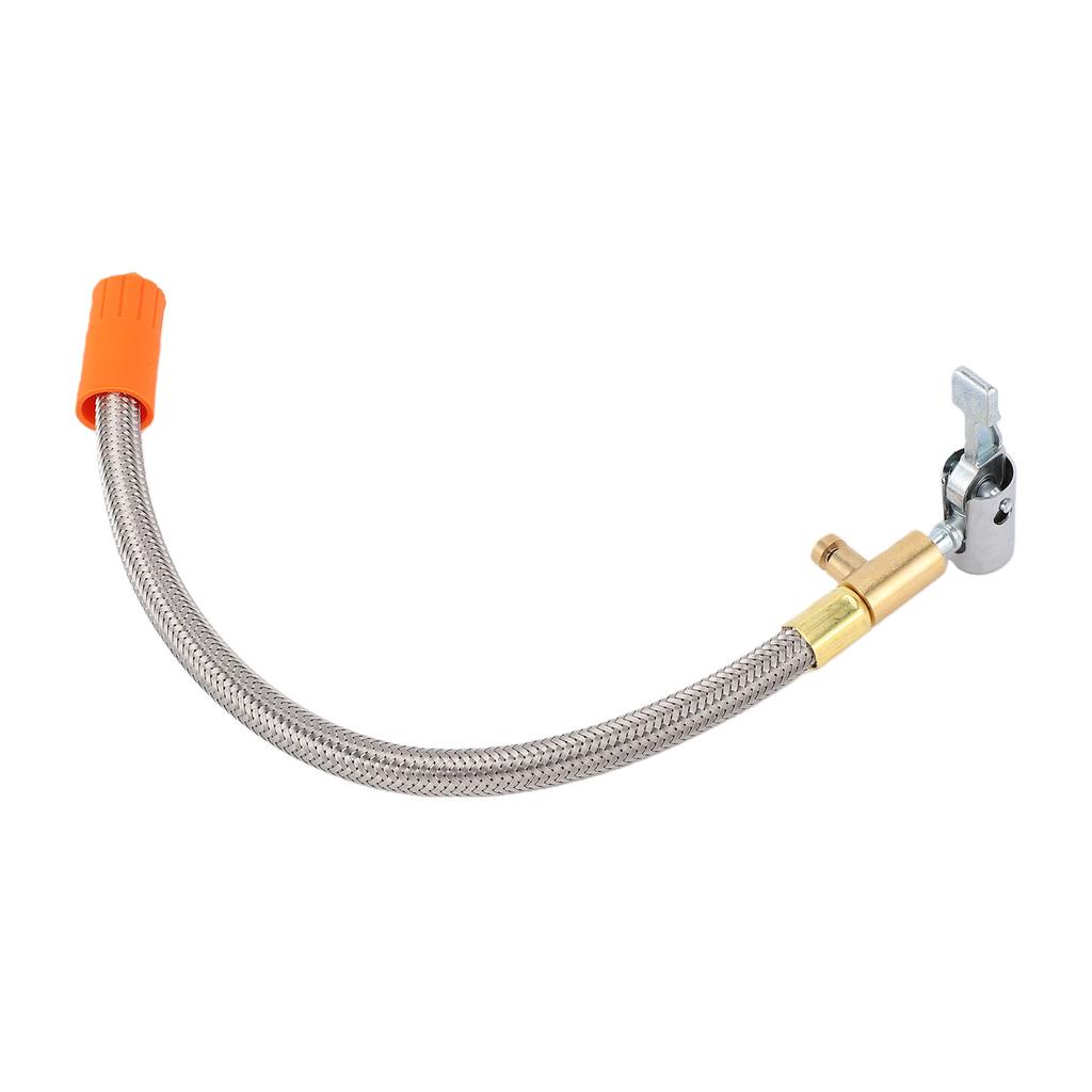 Tire Inflator Hose Adapter 12in Stainless Steel M6 Thread for Car Motorcycle Bike Tire Quick Inflation Deflation