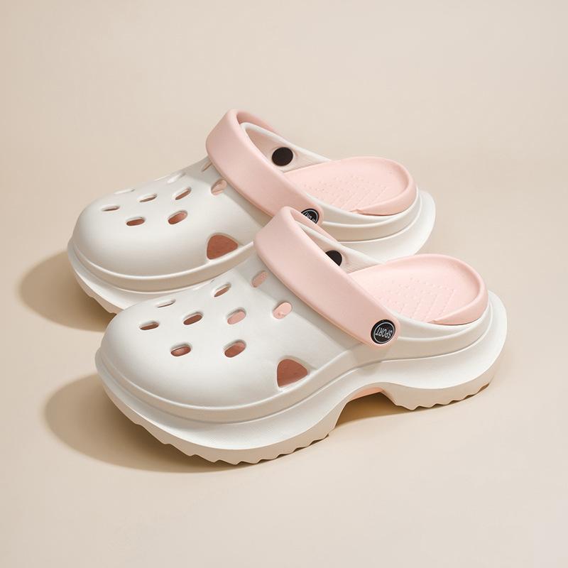 Eva hole shoes light wheel new height-increasing sandals muffin thick-soled outer wear bag head beach cool slippers