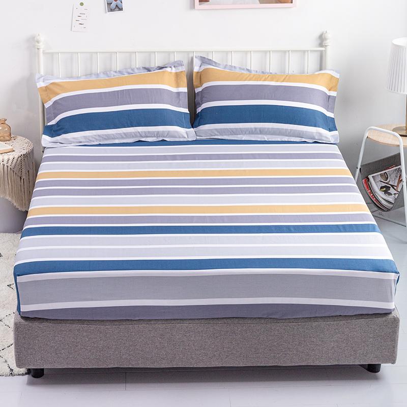 1 skin-friendly Bed Cover  cotton  Printing fitted sheet with elastic band, single/queen/king size (without pillowcases)