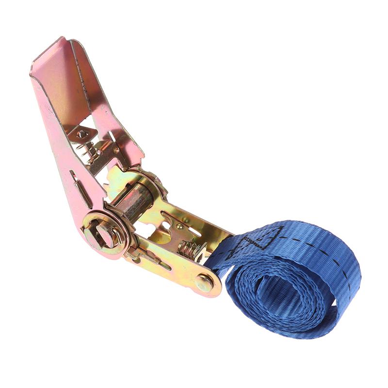 1M Cargo Ratchet Strap With Metal Buckle Adjustable Secure Tie-Down Tensioner Freight Car Fixed Tightener Rope For Luggage Goods