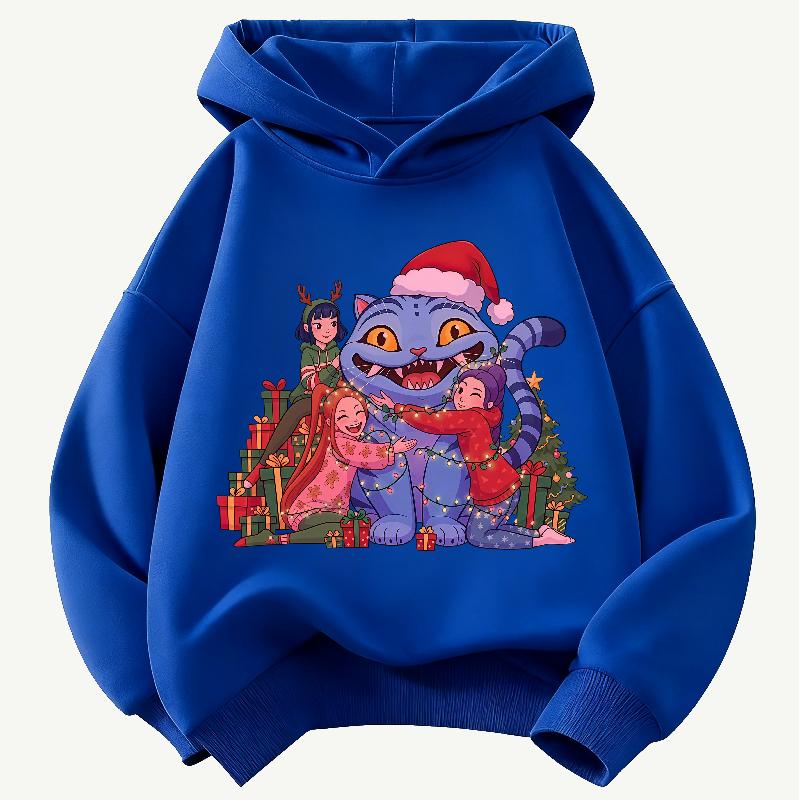 Christmas Gift KPOP Demon Hunter Children's Hoodie Boys' and Girls' Clothing Autumn and Winter Warm Children's Hooded Sweatshirt
