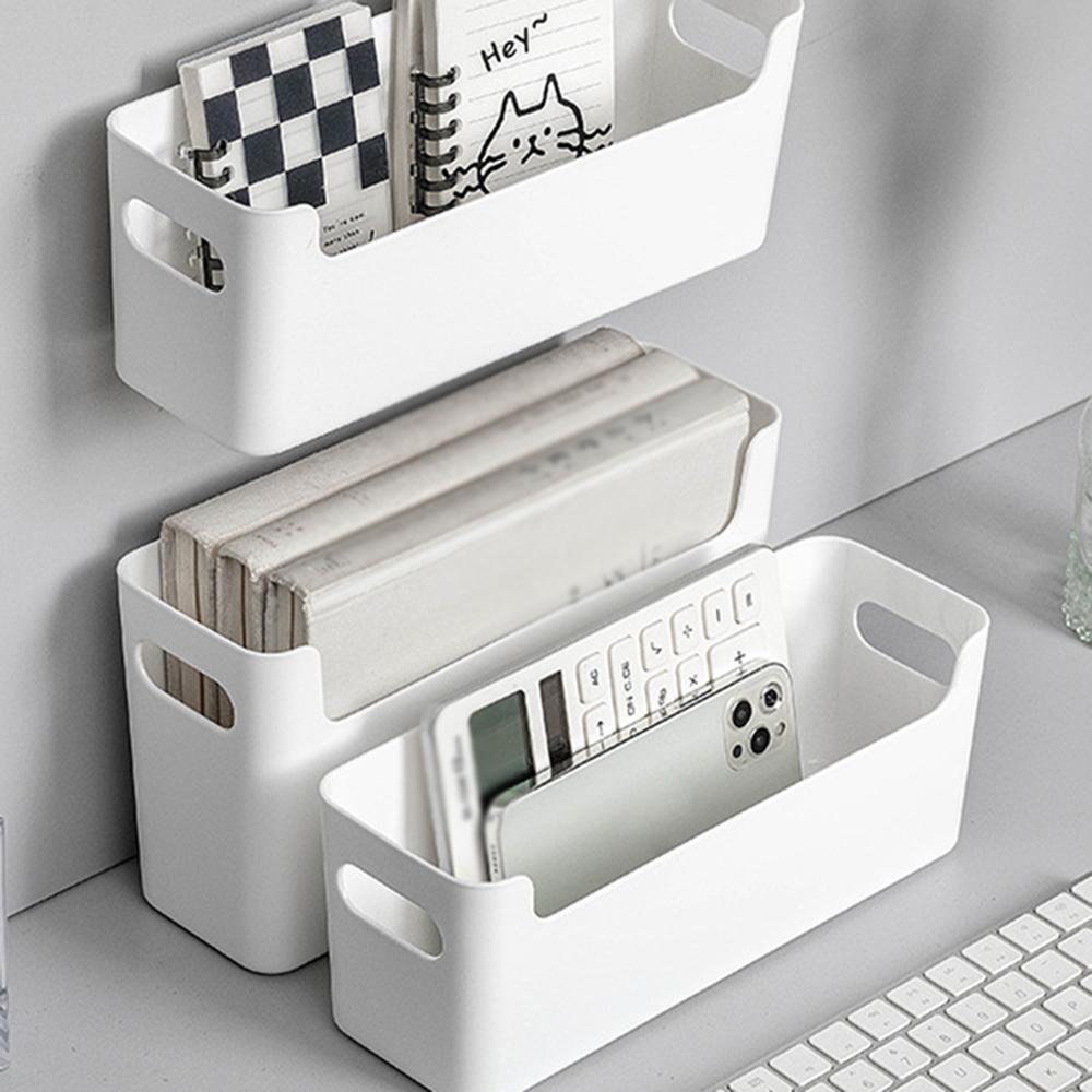White Wall Hanging Storage Box, 1 /2 Wall Hanging Storage Artifacts, With Sticky Hooks, Suitable For Bedroom, Bathroom, Kitchen