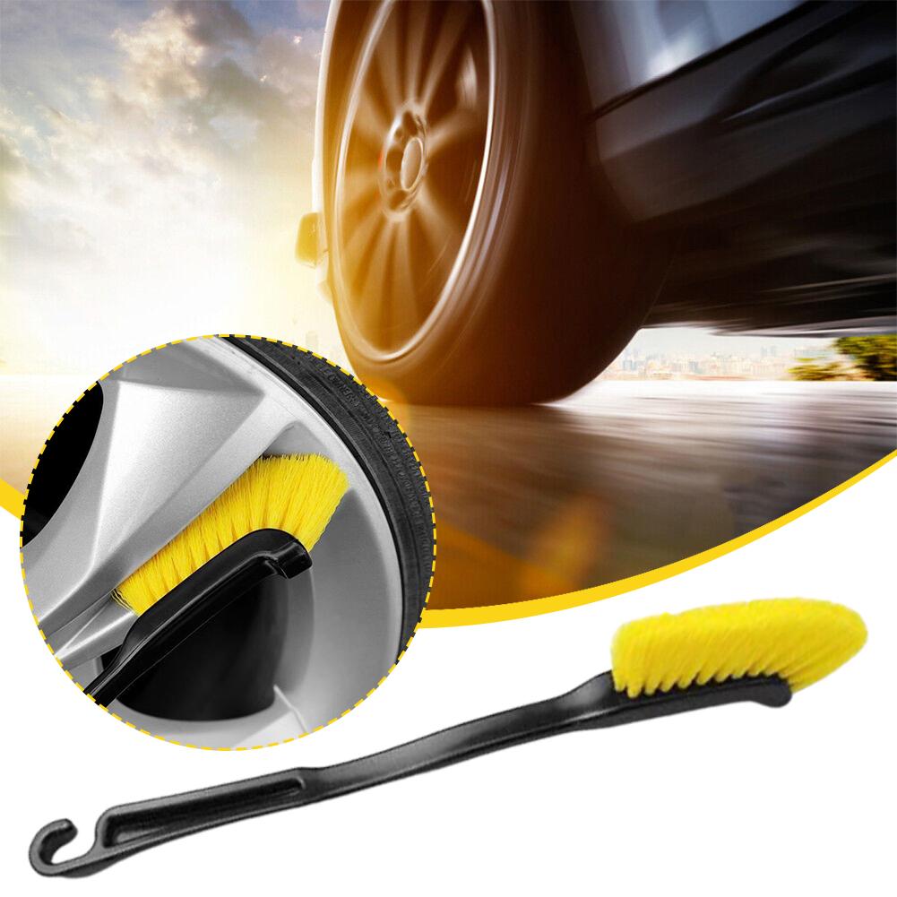 Car Tire Hub Brushes Knife-shaped Multi-functional Brush Long Brush Handle Special Crevice Cleaning Car Dust Brush Removal E4K3