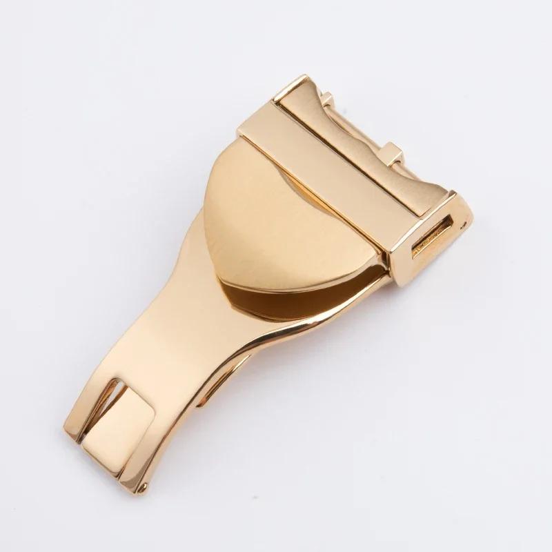 316L Edelstahl 18mm Faltschließe Uhrenschließe Für Tudor Armband Leder Kautschukband Ersatz Silber Faltverschluss