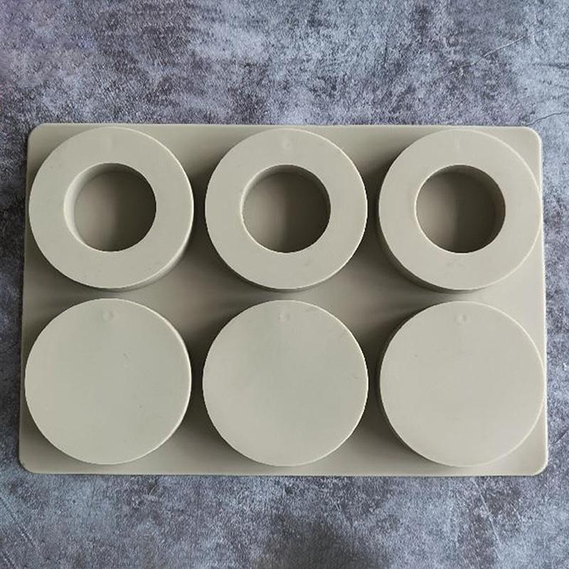 6 Cavity Round Disc Silicone Mold For Baking Egg Bites Muffin Top Pan Chocolate Cake Pie Custard Tart Bakeware Tools Candle Mold