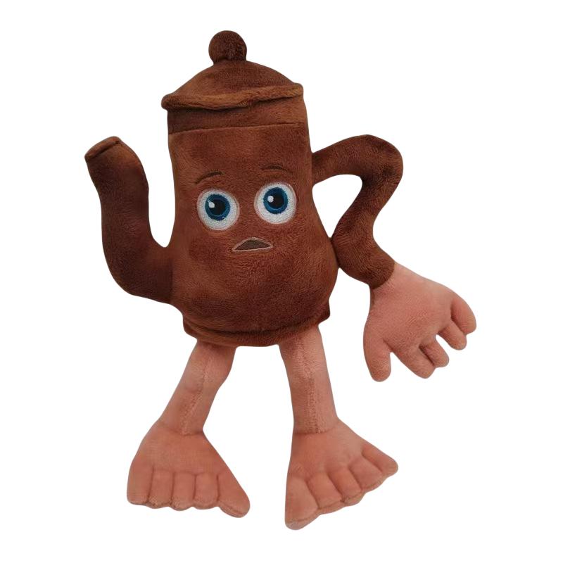 Plush Sneakers Shark Monsters Toys Capybara In Wooden Barrel Bucket Wheel Frog Wooden Man Anime Figure Doll Toys For Kids
