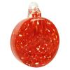 Transparent Glass Bauble with Hanging Rope Hand-Blown Round Disc Ornament, Christmas Tree Decoration Unique Patterned Ornament Hemp for Outdoor Indoor