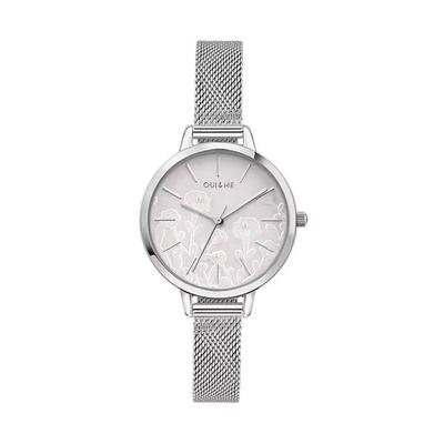 Oui & Me Petite Fleurette Srebrna Tarcza Stal Nierdzewna Kwarcowy Zegarek Damski ME010127