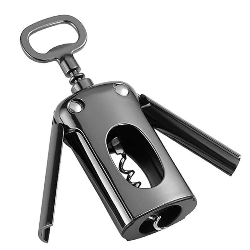 A20F-Wine Opener, Zinc Alloy Premium Wing Corkscrew Wine Bottle Opener With Multifunctional Bottles Opener чёрный