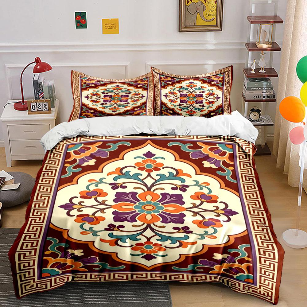 

Floral and geometric design. Bedding sets Duvet cover sets Duvet covers Pillowcases(1 * Duvet Cover 2 * Pillowcases, without duvet insert) 135x200cm