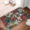 Skeleton Gothic Style Bathroom Non Slip Floor Mat Foyer Entrance Mat Rugs Kitchen Front Door Non Slip Area Foot Mats