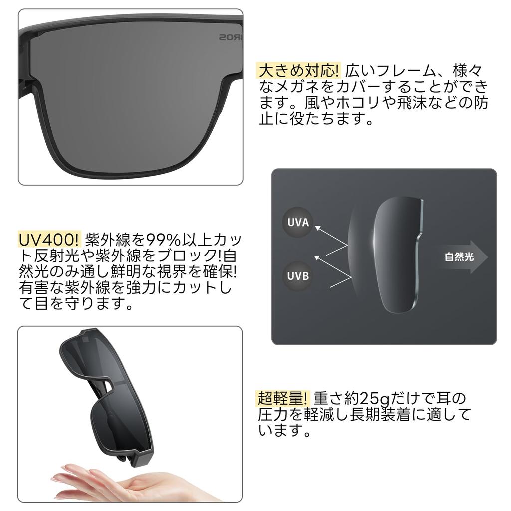 ROCKBROS UV400 CE for Wearing Over Polarized Glasses for and for Men and Women Over-the-Eye Sunglasses, Polarized, Protection, Certified, Glasses,