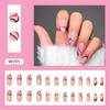24Pcs Purple Floral Almond Ballerina Press On Nails Medium Detachable False Nail Tips With Fresh Flower Design For Manicure