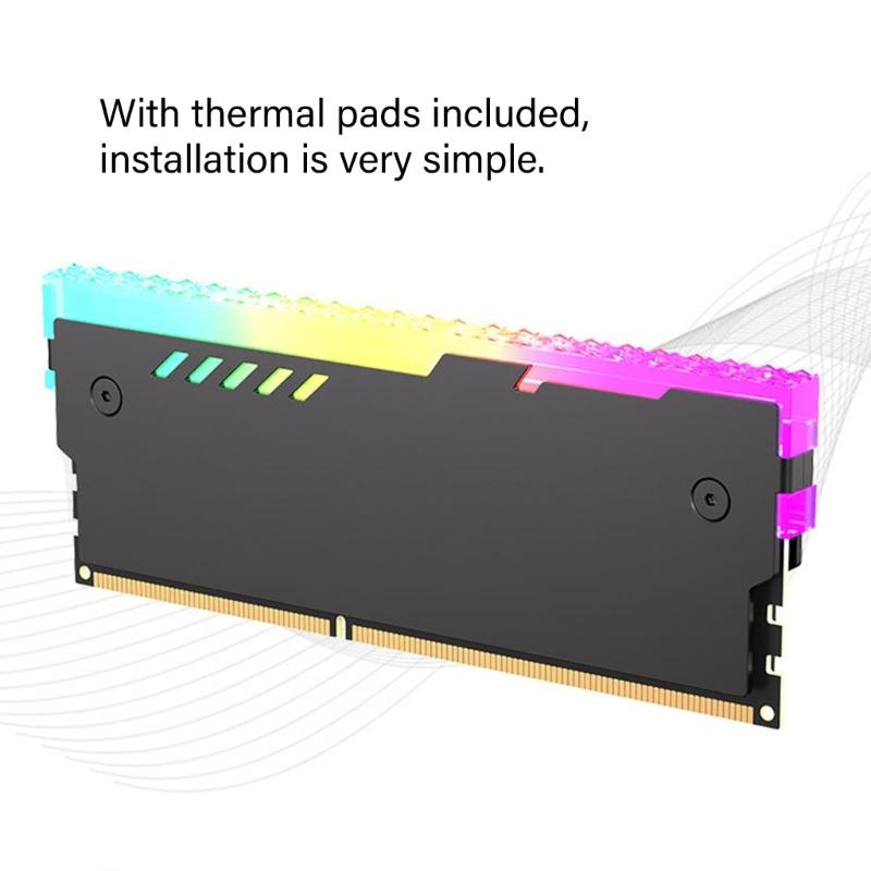 PC Memory Heatsink Cooling 5V 3PIN ARGB for Desktop Computer Memory DDR3 DDR4 DDR5 Temperature Dissipation Aluminum