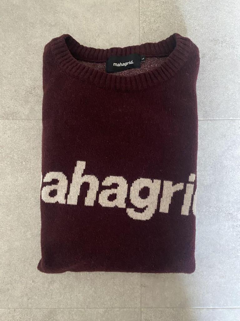 [USED] mahagrid. Logo knit, wine red, stray kids