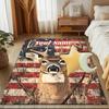 1PC Custom Name American Flag Deer Portrait Theme Floor Mat Ideal for Living Room, Game Rooms, Office, Bedroom Floor Mat Design