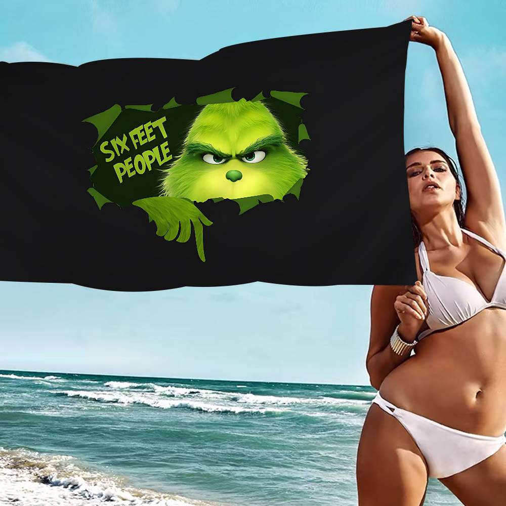 How The G-Grinch Stole Christmas Microfiber Beach Towel Absorbent Quick Dry Soft Yoga Swimming Resort Mountain Climbing Towel