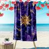 Golden Sun and Stars Galaxy Design Beach Towel Quick-drying for Travel Outdoor Sports Jogging Beach and Swimming