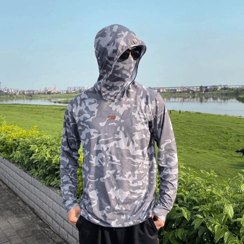 

Men s Quick-Dry Sun Protection Hooded Sportswear: Fishing & Cycling L