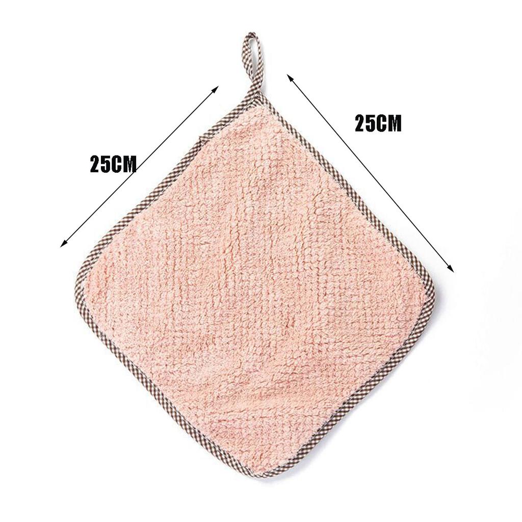 5pcs Soft Reusable Dish Towels, 9.8x9.8in Coral Fleece Cleaning Rags, Household Absorbent Non-shedding Dishwashing Cloth, Double