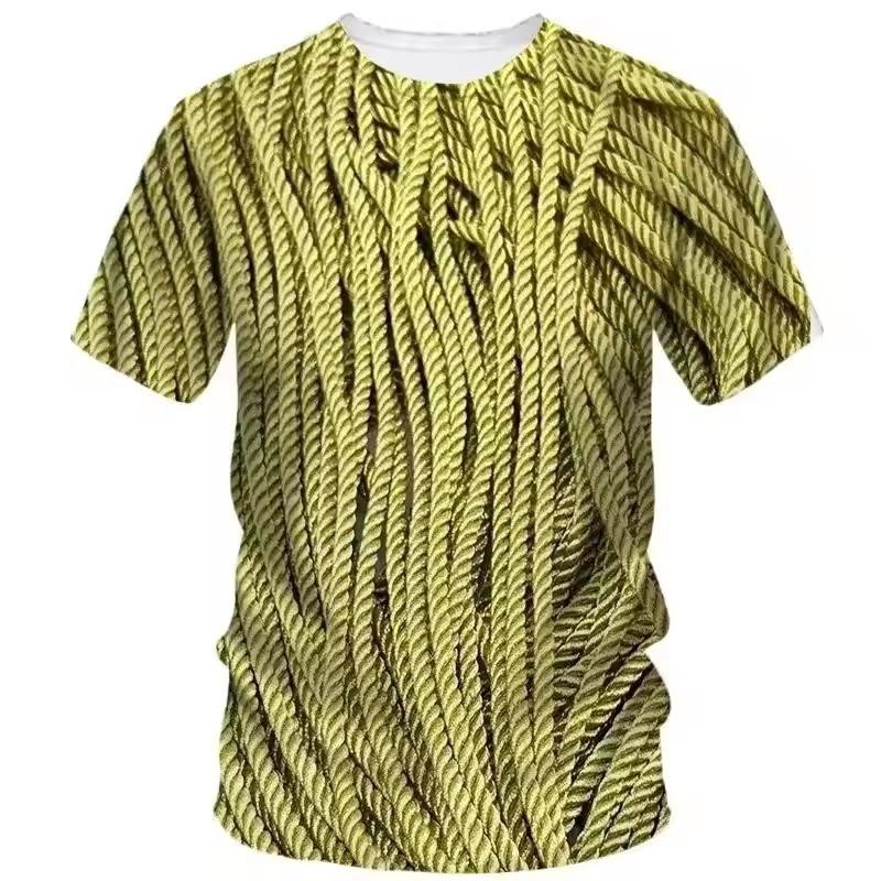 

Летняя мужская креативная футболка с принтом «бечевка», высококачественная, с 3D-печатью, с круглым вырезом, с коротким рукавом, модная, с выраженной индивидуальностью, большого размера XS