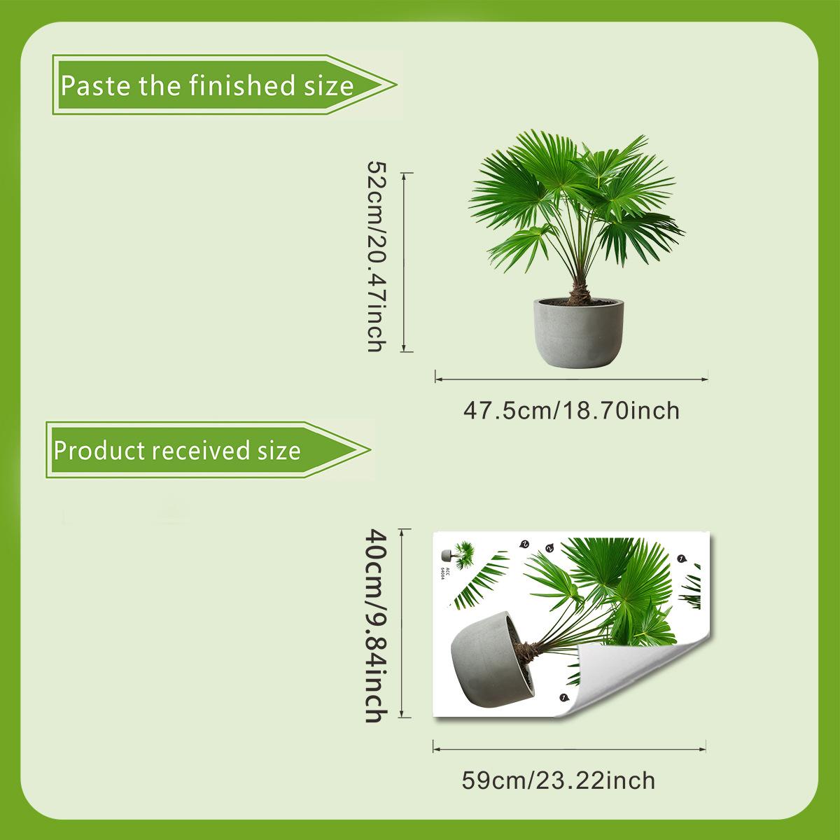 

Nordic-style Green Plant Potted Door Stickers, Interior Wall Decoration Stickers 40*60cm