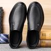 Fashion Men's Business Casual Leather Shoes Thick Sole Round Head New Designer Loafers Male Spring Summer Black Hallow Shoes Man