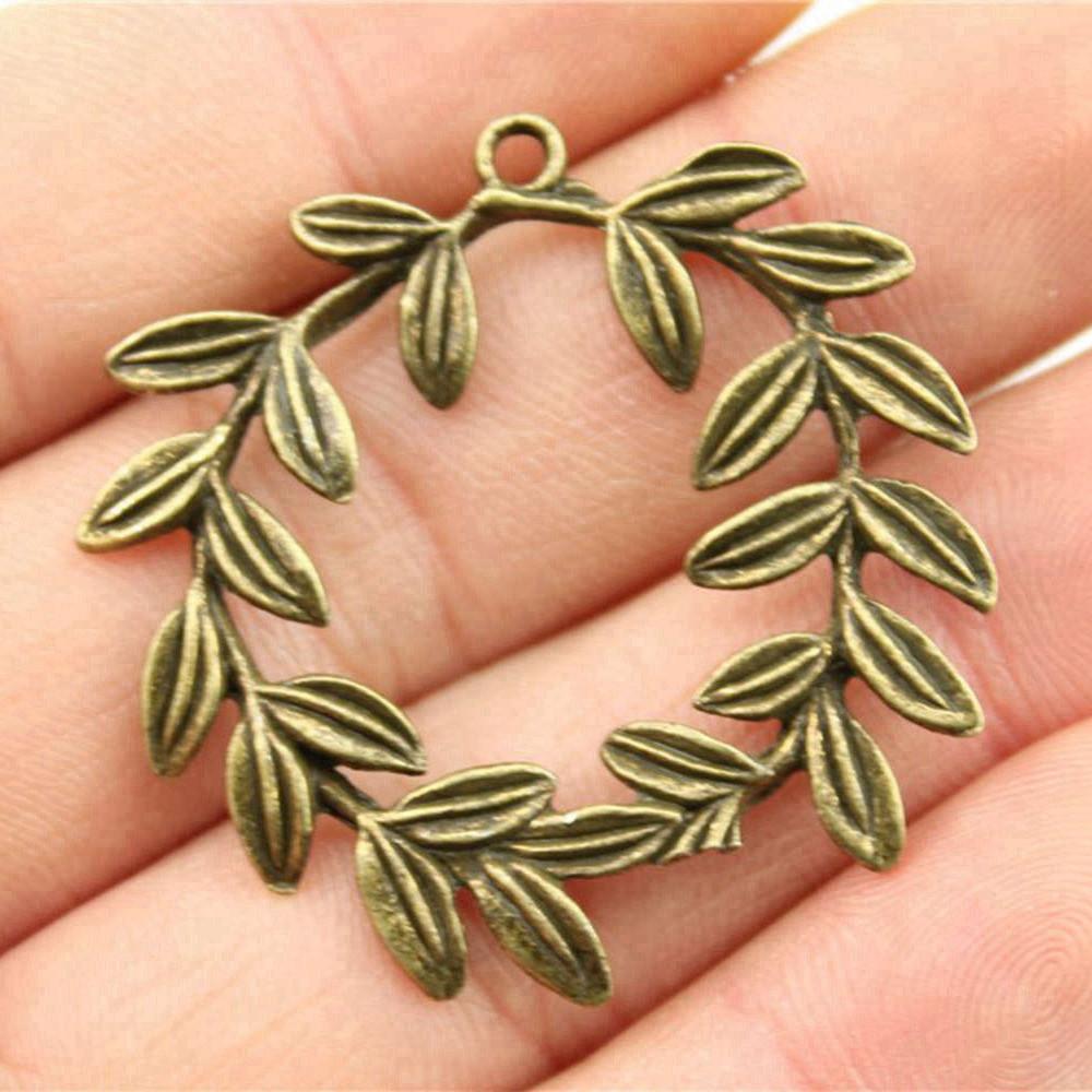 Foglie Grandi Dettagliate Fascino Botanico Bronzo Antico Lega di Zinco Materiali per la Creazione di Gioielli Stile Fabbricante di Gioielli Fascini Metallici