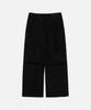DRAW FIT Essential Wide One-Pleat Corduroy Pants [Black]