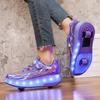 27-40 Kids's Lighting Sneakers Rubbing Shoes Boys's Shoes Solid Milky Patch Can Charging Lantern Shoes Glowing Sneakers with Charging