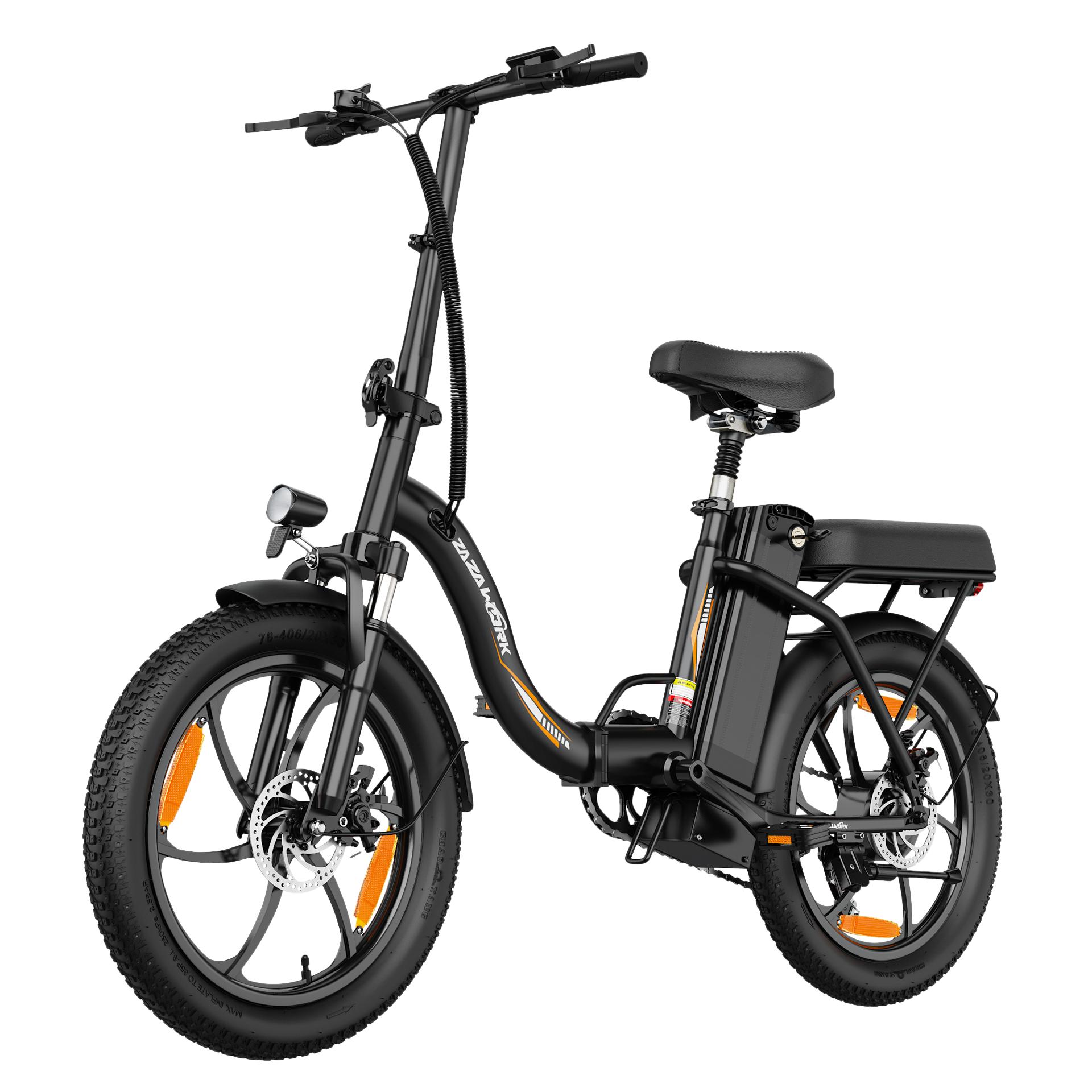 ZAZAWORK C16 Elektrisches Fahrrad für Erwachsene 250W Motor 48V16AH Akku 20-Zoll-Reifen Leichtes Stadte-Bike Ideal für den täglichen Stadtverkehr und die Freizeitfahrt schwarz