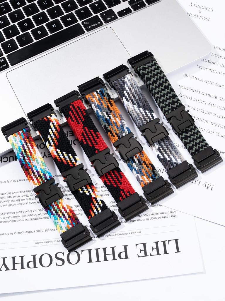 61S Elastic Paracord Watch Band for Garmin Fenix 8, 7X Pro, 955, 965